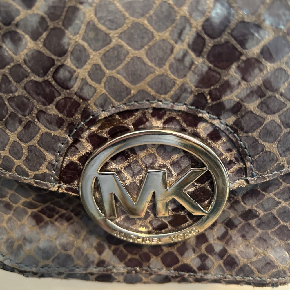 Michael Kors Fulton Python Print Small Demin Blue… - image 3